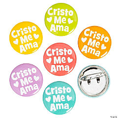 Spanish Jesus Loves Me Mini Buttons<br>48 piece(s)