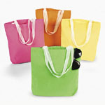 LARGE NEON CANVAS TOTEBAGS 12 3/4" X 13". 12CT