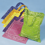BANDANA PRINT TOTEBAG 6" 12CTPACK