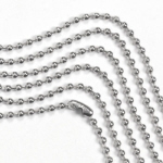 SILVER BEAD CHAIN 24"L 12CT PACK