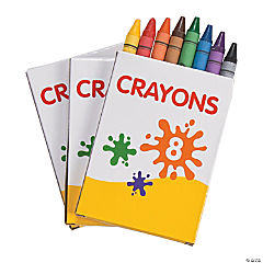 8 Color Assorted Crayons<br>12 boxes