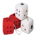 Soft Plush Hanging Dice<br>2.75"-1 dozen pair
