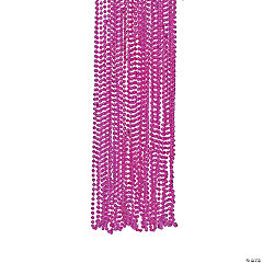 Bulk Fuchsia Metallic Bead Necklaces<br>48 piece(s)