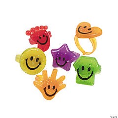 Bulk Glitter Smile Face Rings<br>48 piece(s)