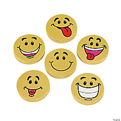 Bulk Large Smile Face Erasers<br>48 piece(s)