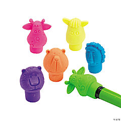 Bulk Neon Zoo Animal Pencil Top Erasers<br>144 piece(s)