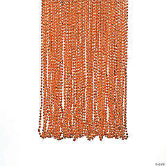 Bulk Orange Metallic Bead Necklaces<br>48 piece(s)