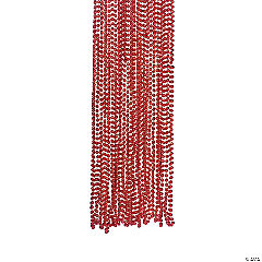 Bulk Red Metallic Bead Necklaces<br>48 piece(s)