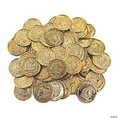 Bulk Plastic Shiny Gold Coins<br>144 piece(s)