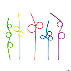 Fun Loop Plastic Straw Assortment<br>1 dozen