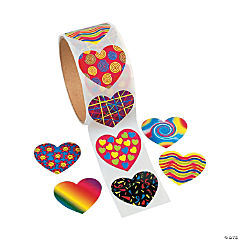 Funky Heart Sticker Roll<br>1 roll