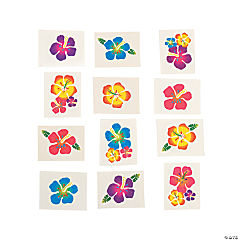 Bulk Hibiscus Glitter Temporary Tattoos<br>72 piece(s)