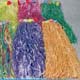 Green Adult Hula Skirt w/Flowers<br>Each