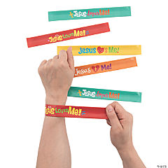 Jesus Loves Me Slap Bracelets<br>1 dozen
