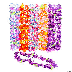 Bulk Luau Ruffle Petal Flower Leis<br>36 piece(s)