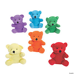 Mini Bright Stuffed Bears<br>1 dozen