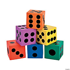 Bright Color Foam Dice<br>1 dozen