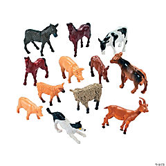 Mini Farm Animal Figures<br>1 dozen