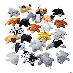 Bulk Mini Stuffed Zoo Animal Assortment<br>24 piece(s)