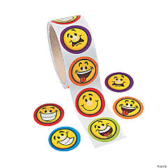 Goofy Smile Face Sticker Roll<br>1 roll