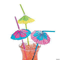 Hibiscus Parasol Straws<br>1 dozen
