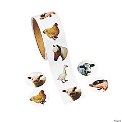 Realistic Farm Animal Sticker Roll<br>1 roll