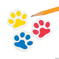 Paw Print Rubber Erasers<br>24 piece(s)