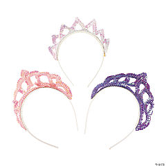 Shimmering Pastel Sequin Tiaras<br>1 dozen