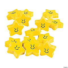 Smile Face Star Erasers<br>24 piece(s)