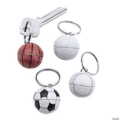 Metal Sport Ball Key Chain Assortment<br>144 piece(s)
