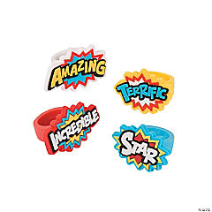 Superhero Rubber Rings<br>1 dozen
